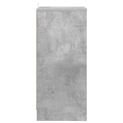 Sängbord med låda Betonggrå 40 x 30 x 467 cm Konstruerat trä
