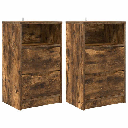 Sängbord 2 pcs Rökt ek 40 x 30 x 467 cm Konstruerat trä