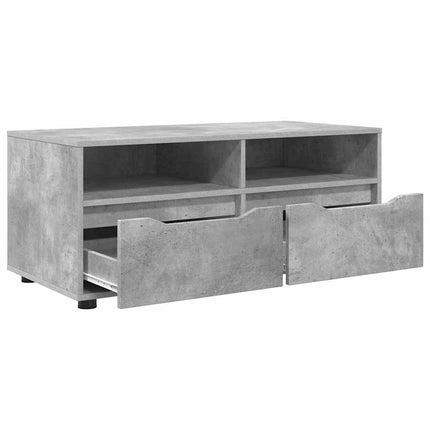 TV-skåp med låda Betonggrå 100 x 48 x 43 cm Konstruerat trä