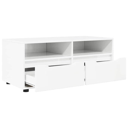 TV-skåp Högblanka vita 100 x 48 x 43 cm Konstruerat trä