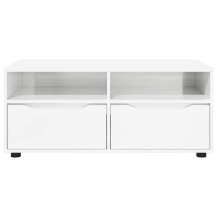 TV-skåp 100 x 48 x 43 cm Högblanka vita Konstruerat trä