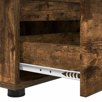 TV-skåp med låda Rökt ek 100 x 48 x 43 cm Konstruerat trä