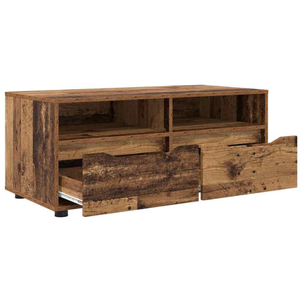 TV-skåp med låda Gammalt trä 100 x 48 x 43 cm Konstruerat trä