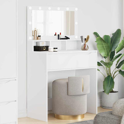 Sängrum Smyckesbord Vit 80 x 39,6 x 135 cm Konstruerat trä