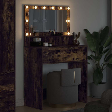 Sängrum Smyckesbord Rökt ek 80 x 39,6 x 135 cm Konstruerat trä