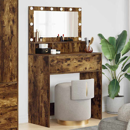 Sängrum Smyckesbord Rökt ek 80 x 39,6 x 135 cm Konstruerat trä