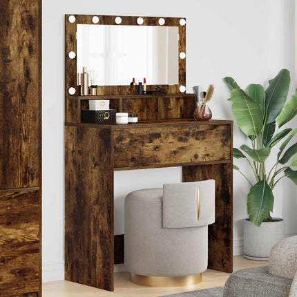 Sängrum Smyckesbord Rökt ek 80 x 39,6 x 135 cm Konstruerat trä