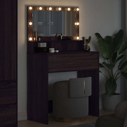Sängrum Smyckesbord Brun Ek 80 x 39,6 x 135 cm Konstruerat trä