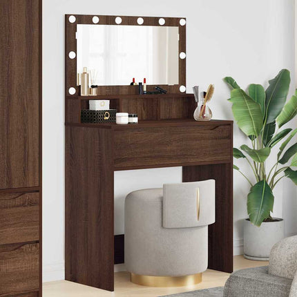 Sängrum Smyckesbord Brun Ek 80 x 39,6 x 135 cm Konstruerat trä