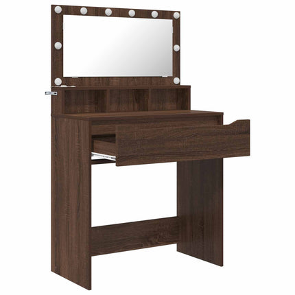 Sängrum Smyckesbord Brun Ek 80 x 39,6 x 135 cm Konstruerat trä