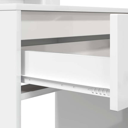 Sängrum Smyckesbord med låda Högblanka vita 80 x 39,6 x 135 cm
