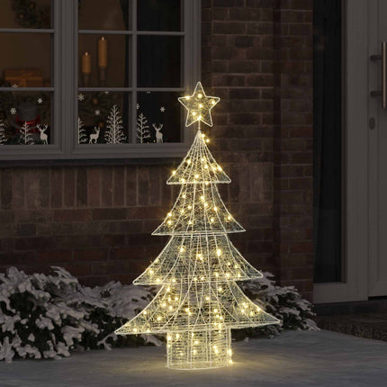 Julgran med 100 LED-lampor Varmvit 120 cm Akryl