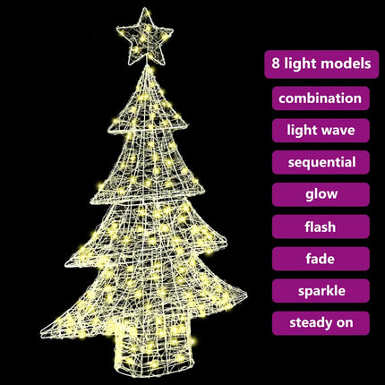 Julgran med 100 LED-lampor Varmvit 120 cm Akryl