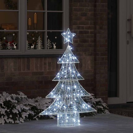 Julgran med 100 LED-lampor Kallvit 120 cm Akryl