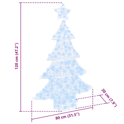 Julgran med 100 LED-lampor Kallvit 120 cm Akryl
