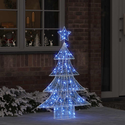 Julgran med 100 LED-lampor Blå 120 cm Akryl