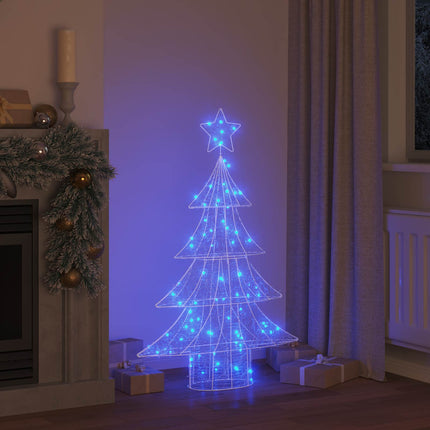 Julgran med 100 LED-lampor Blå 120 cm Akryl