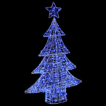 Julgran med 100 LED-lampor Blå 120 cm Akryl