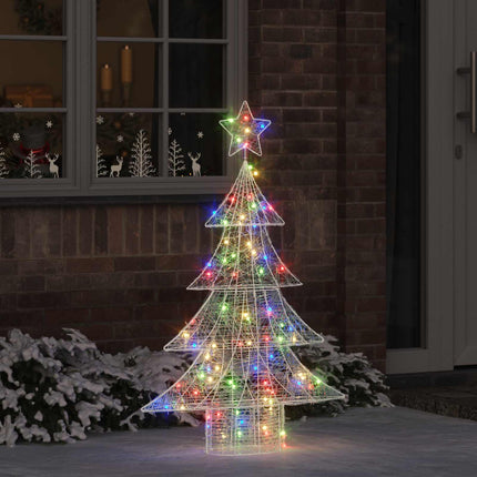 Julgran med 100 LED-lampor Flerfärgsdesign 120 cm Akryl