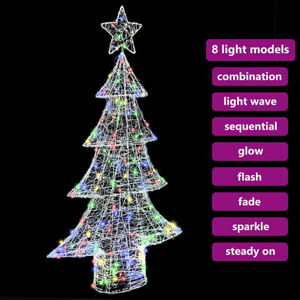Julgran med 160 LED-lampor Flerfärgsdesign 150 cm Akryl