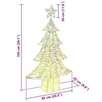 Julgran med 160 LED-lampor Varmvit 150 cm PET