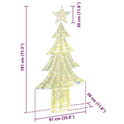 Julgran med 240 LED-lampor Varmvit 181 cm PET