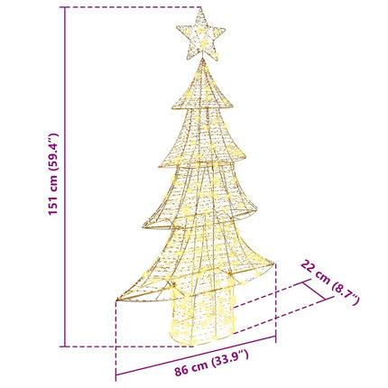 Julgran med 160 LED-lampor Varmvit 151 cm PET