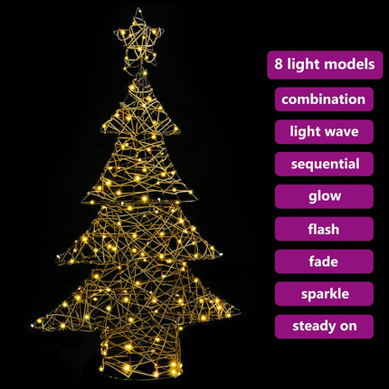 Julgran med 120 LED-lampor Varmvit 150 cm Rotting