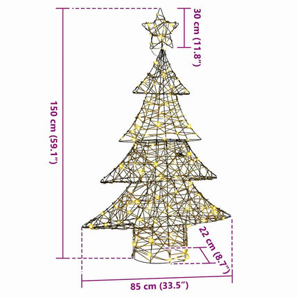 Julgran med 120 LED-lampor Varmvit 150 cm Rotting