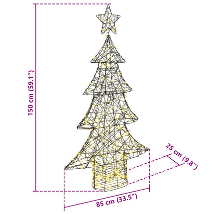 Julgran med 160 LED-lampor Varmvit 150 cm Rotting