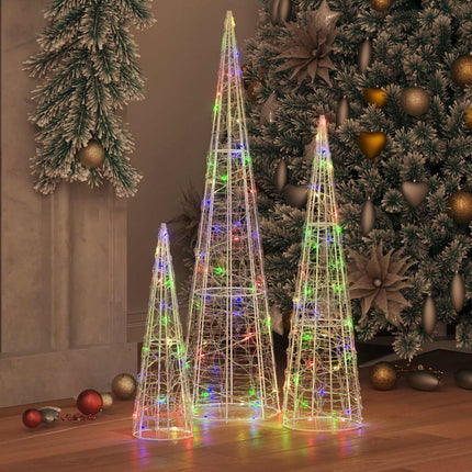 Julgran 3 pcs Flerfärgsdesign 20 x 20 x 80 cm Akryl