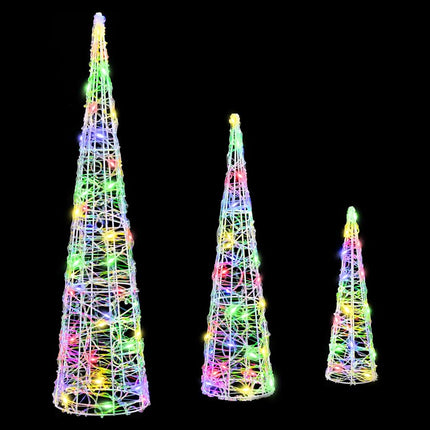 Julgran 3 pcs Flerfärgsdesign 20 x 20 x 80 cm Akryl