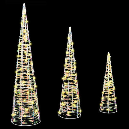 Julgran med 90 LED-lampor 3 pcs Varmvit 20 x 20 x 80 cm PET