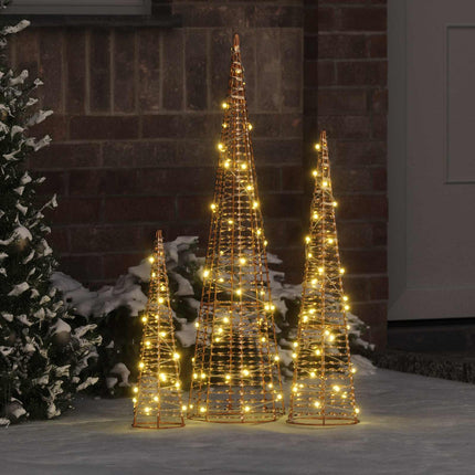 Julgran med 90 LED-lampor 3 pcs Varmvit 20 x 20 x 80 cm PET