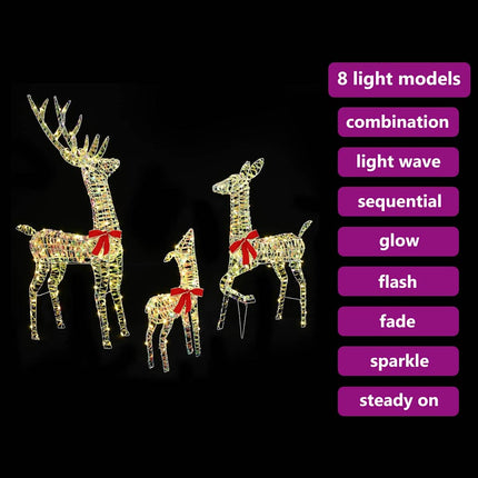 Renfamilj 3 st Varmvit 67 x 26 x 127 cm PET 300 LED-lampor