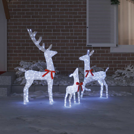Renfamilj med 300 LED-lampor 3 pcs Kallvit 68 x 26 x 127 cm tyg