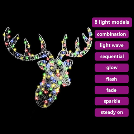Renhuvud med 140 LED-lampor färgstark 68 x 36,5 x 62,5 cm Akryl