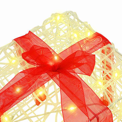Presentlåda 3 st Varmvit 20 x 20 x 20 cm Akryl 60 LED-lampor