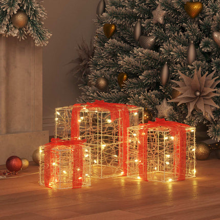 Presentlåda 3 pcs Varmvit 20 x 20 x 20 cm Akryl