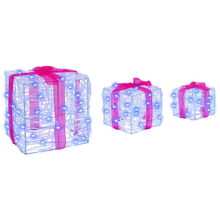 Presentlåda med 60 LED-lampor 3 pcs Blå 20 x 20 x 20 cm Akryl