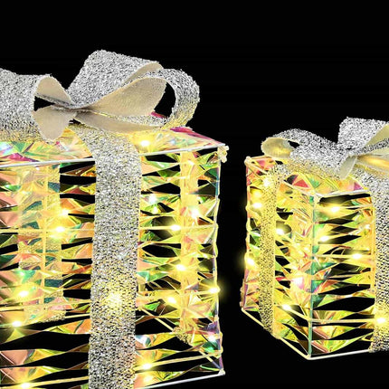 Presentlåda 3 st 20 x 20 x 20 cm PET 150 LED-lampor