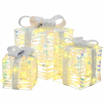 Presentlåda 3 st 20 x 20 x 20 cm PET 150 LED-lampor