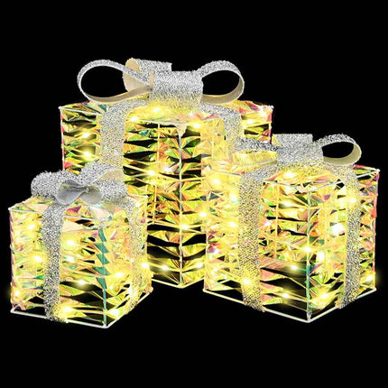 Presentlåda 3 st 20 x 20 x 20 cm PET 150 LED-lampor