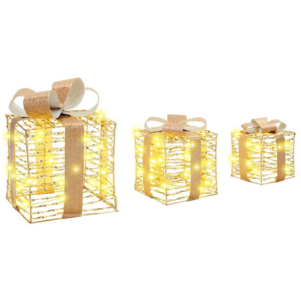 Presentlåda 3 st 20 x 20 x 20 cm PET 150 LED-lampor