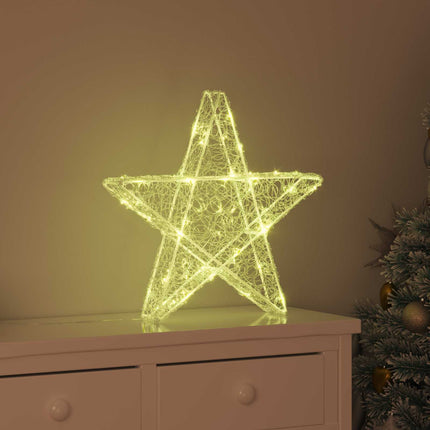 3D Stjärna med 50 LED-lampor Varmvit 55 x 53.5 x 10 cm Akryl