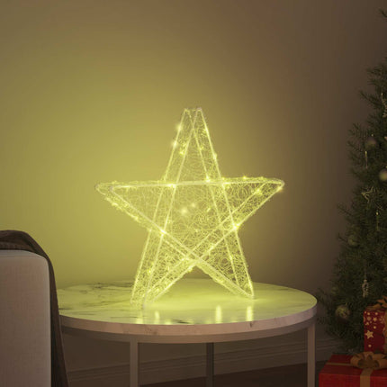 3D Stjärna med 50 LED-lampor Varmvit 55 x 53.5 x 10 cm Akryl