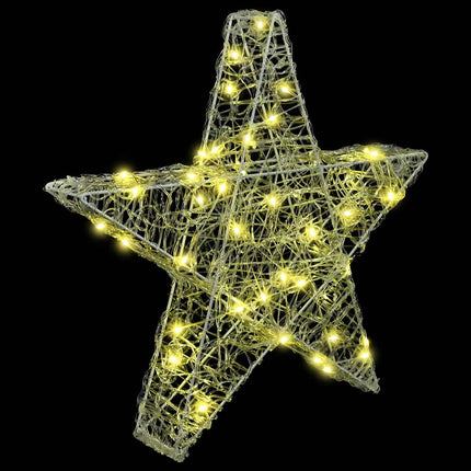 3D Stjärna med 50 LED-lampor Varmvit 55 x 53.5 x 10 cm Akryl