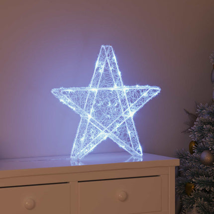 3D Stjärna med 50 LED-lampor Kallvit 55 x 53.5 x 10 cm Akryl