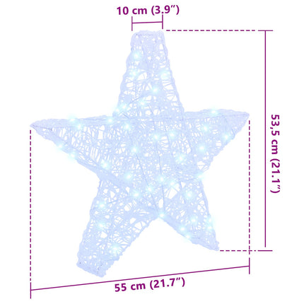 3D Stjärna med 50 LED-lampor Kallvit 55 x 53.5 x 10 cm Akryl