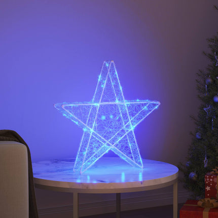 3D Stjärna med 50 LED-lampor Blå 55 x 53.5 x 10 cm Akryl